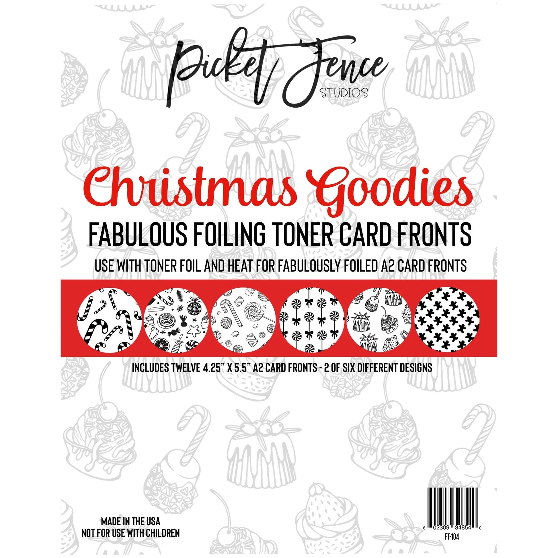 Christmas Goodies Fabulous Foiling Toner Card Fronts Cardstock - Picket Fence Studios