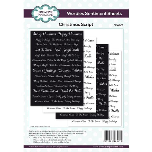 Wordies Christmas Sentiment Sheets Toner Foilable by Creative Expressions