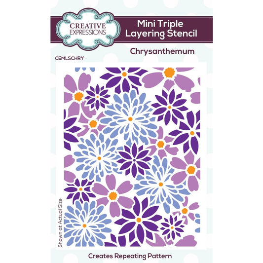 Chrysanthemum Floral Mini Layering Stencil Mask - Creative Expressions