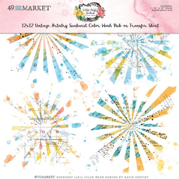 Color Wash Rub-Ons 12x12 Vintage Artistry Sunburst - 49 and Market