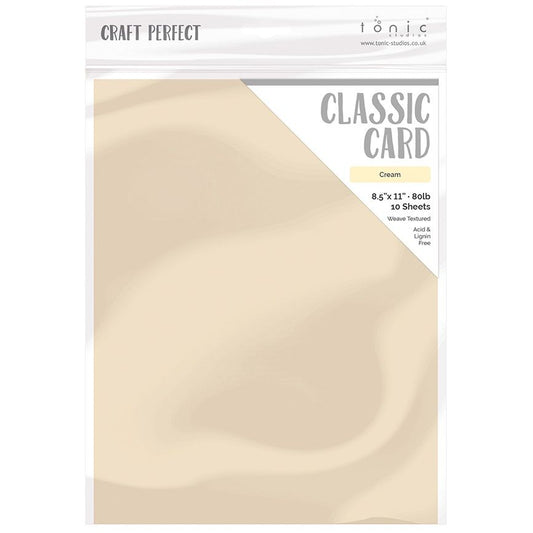 Cream -Craft Perfect Weave Textured Classic Cardstock 8.5"X11" 10/Pkg