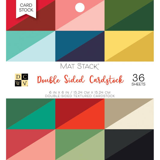 DCWV 6x6 Solid Double-Sided Cardstock Mat Stack 36/pkg