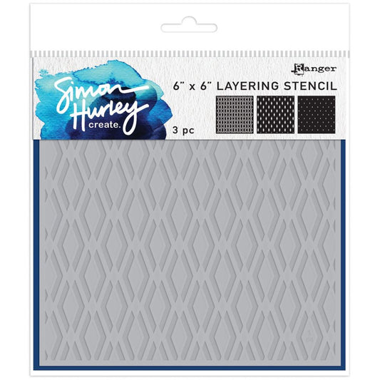 Simon Hurley Create - Dazzling Diamonds - Layering Stencil 6x6