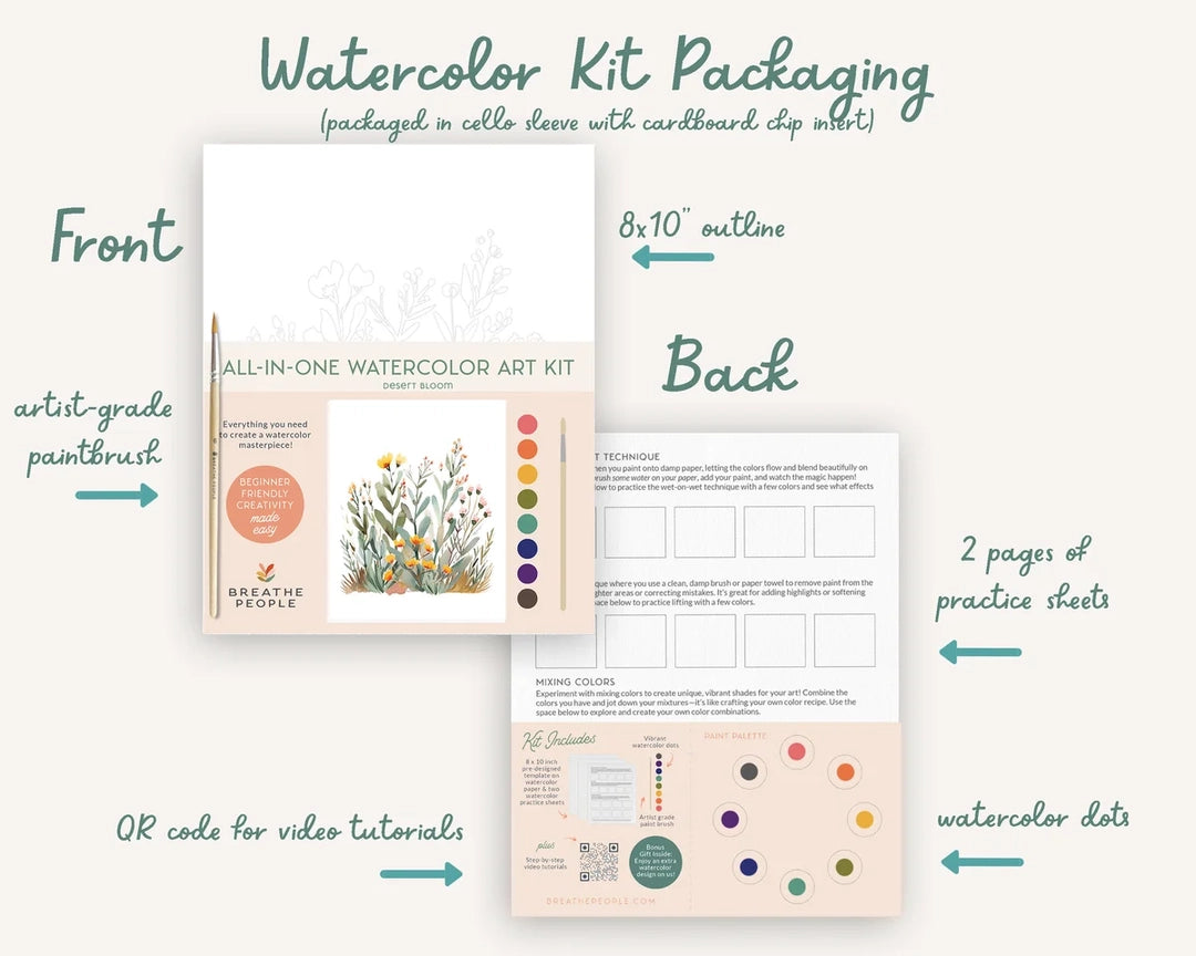 All-in-One Watercolor Kit - Desert Bloom - by Breathe People