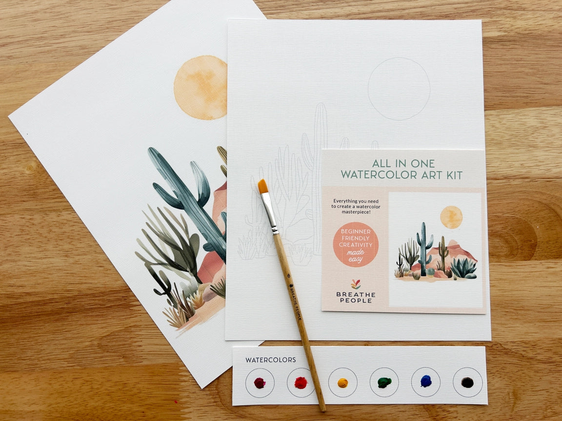 All-in-One Beginner Watercolor Kit - Desert Cactus - by Breathe People