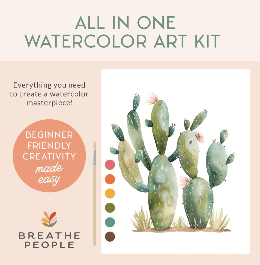 All-in-One Beginner Watercolor Kit - Desert Cactus - by Breathe People