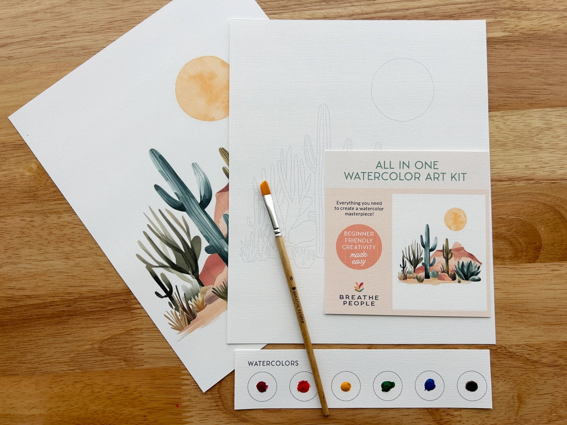 All-in-One Beginner Watercolor Kit - Desert Landscape - by Breathe People