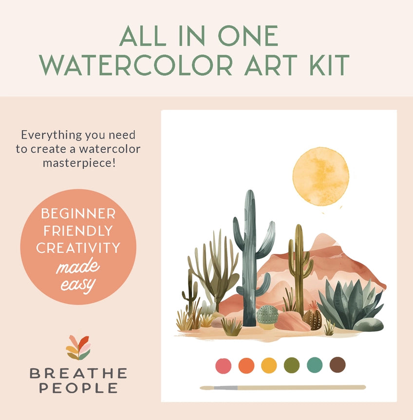 All-in-One Beginner Watercolor Kit - Desert Landscape - by Breathe People