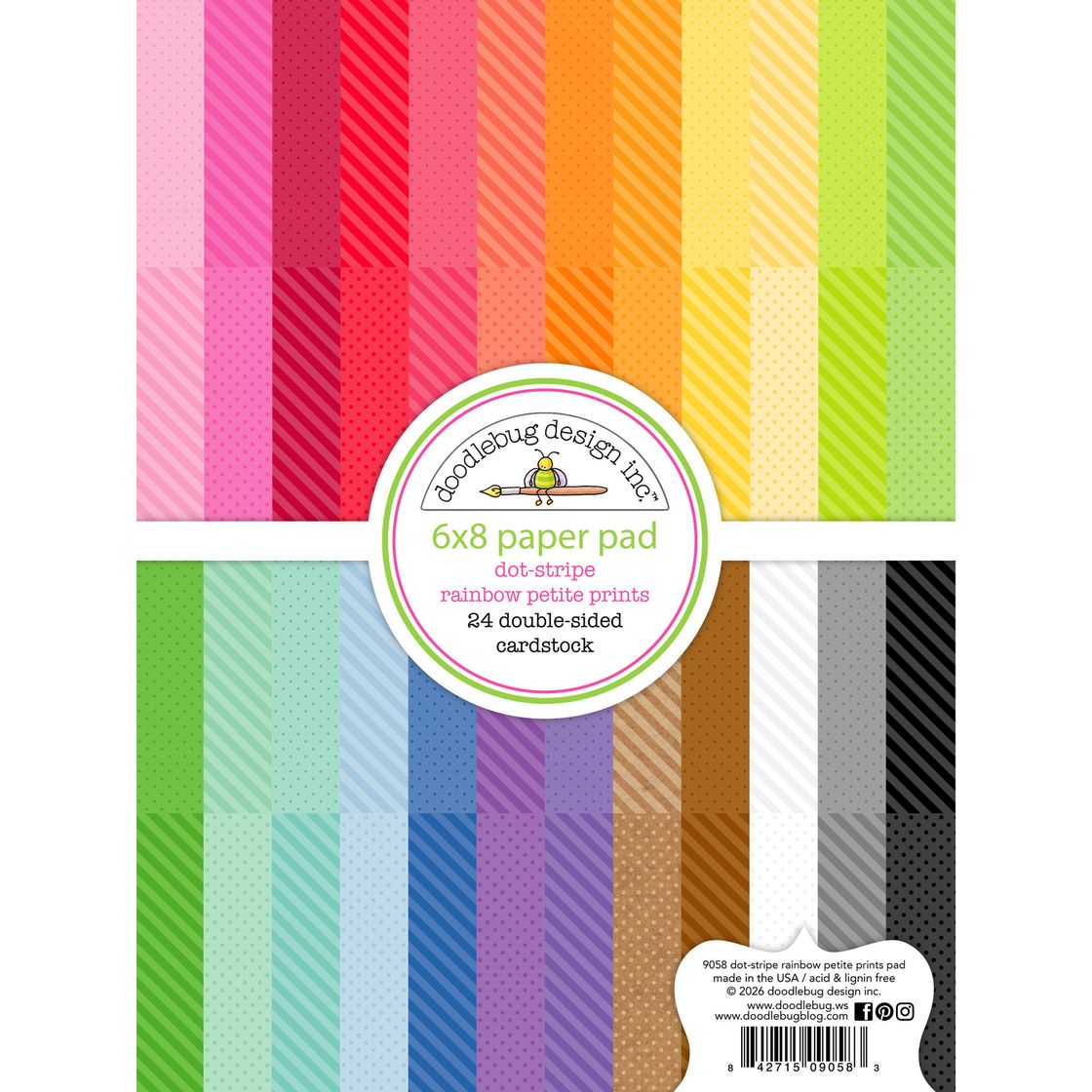 Dot - Stripe Double Sided 6 x8 Paper Pad  - Doodlebug Design