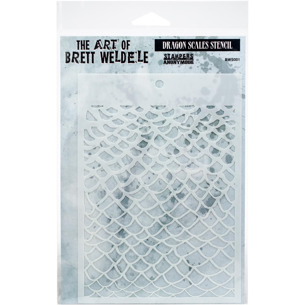 Dragon Scales Stencil by Brett Weldele - Stampers Anonymous