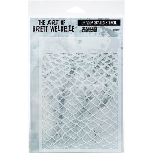 Dragon Scales Stencil by Brett Weldele - Stampers Anonymous