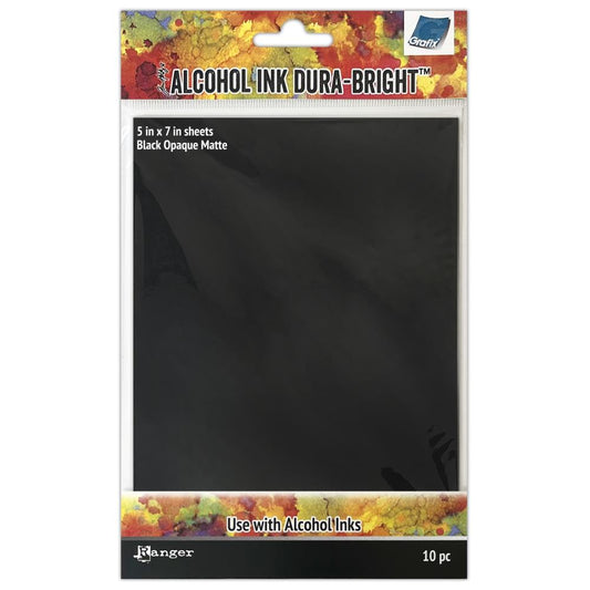 Tim Holtz Alcohol Ink Black Dura-Lar 5"X7" 10/Pkg - Ranger