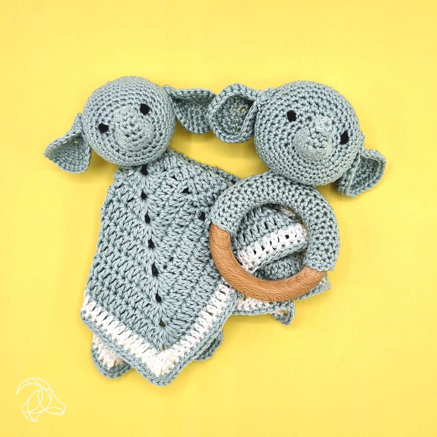 Elephant Cuddle Cloth - DIY Crochet Kit  - Hardicraft USA