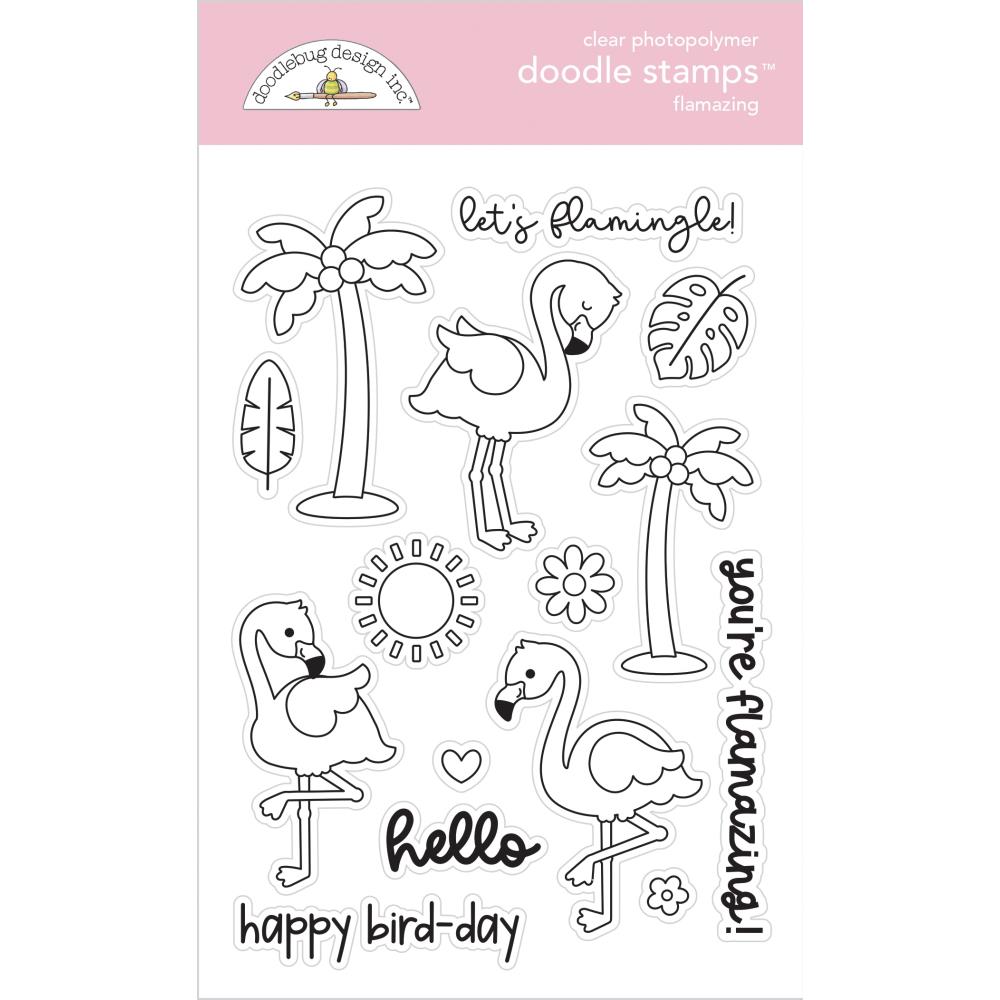Flamazing Doodle Stamps Clear Doodlebug Summer Fun