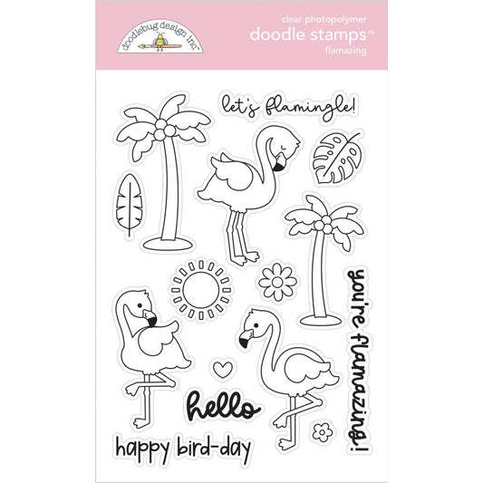 Flamazing Doodle Stamps Clear Doodlebug Summer Fun