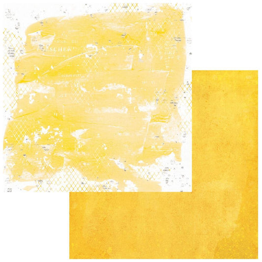 Vintage Artistry Sunburst Colored Foundations 3 - 49 and Market -12x12 Scrapbook Paper Yellow