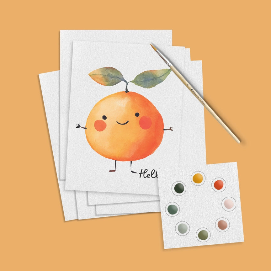 All in One Kids Watercolor Mini Prints + Postcards: Fruits- by Breathe People