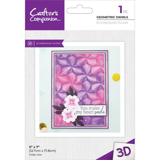 Geometric Swirl 3D Embossing Folder 5x7 - Crafters Companion