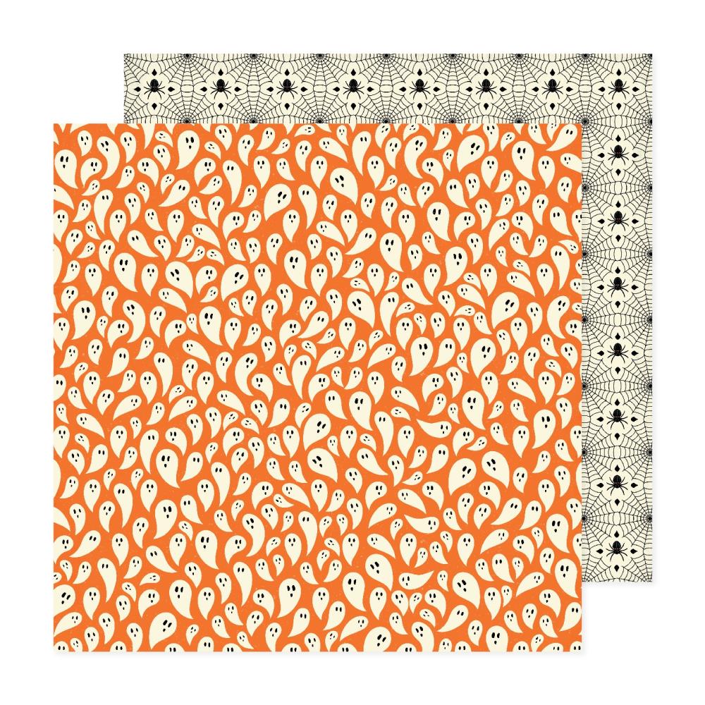 Mini Ghosts and Spiders Happy Halloween 12x12 Scrapbook Pattern Paper Double Sided - American Crafts
