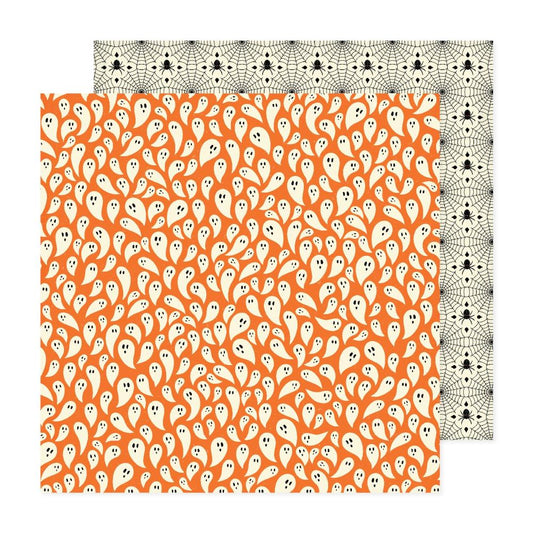 Mini Ghosts and Spiders Happy Halloween 12x12 Scrapbook Pattern Paper Double Sided - American Crafts