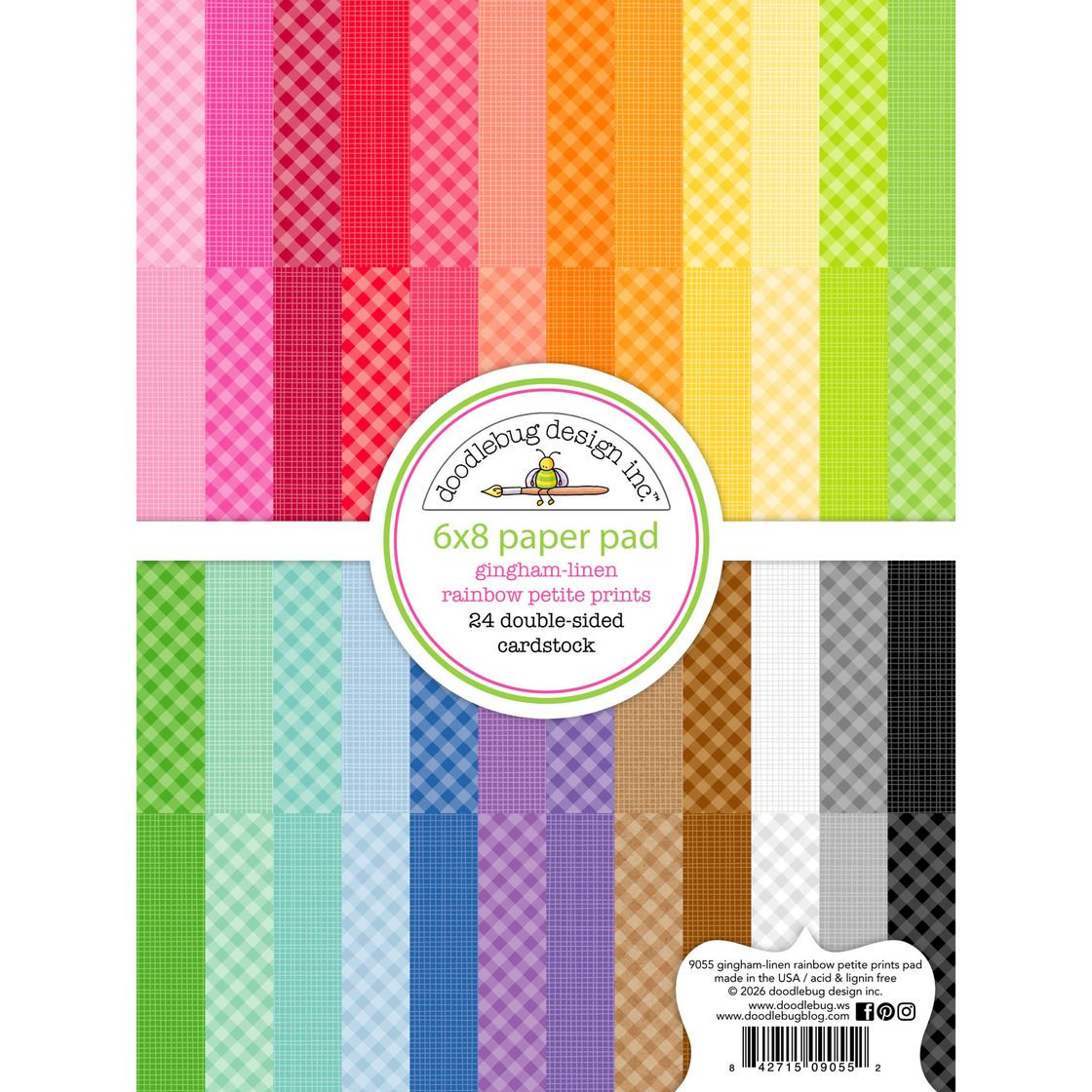 Gingham and Linen 6x8 Double Sided Paper Pad Doodlebug Design