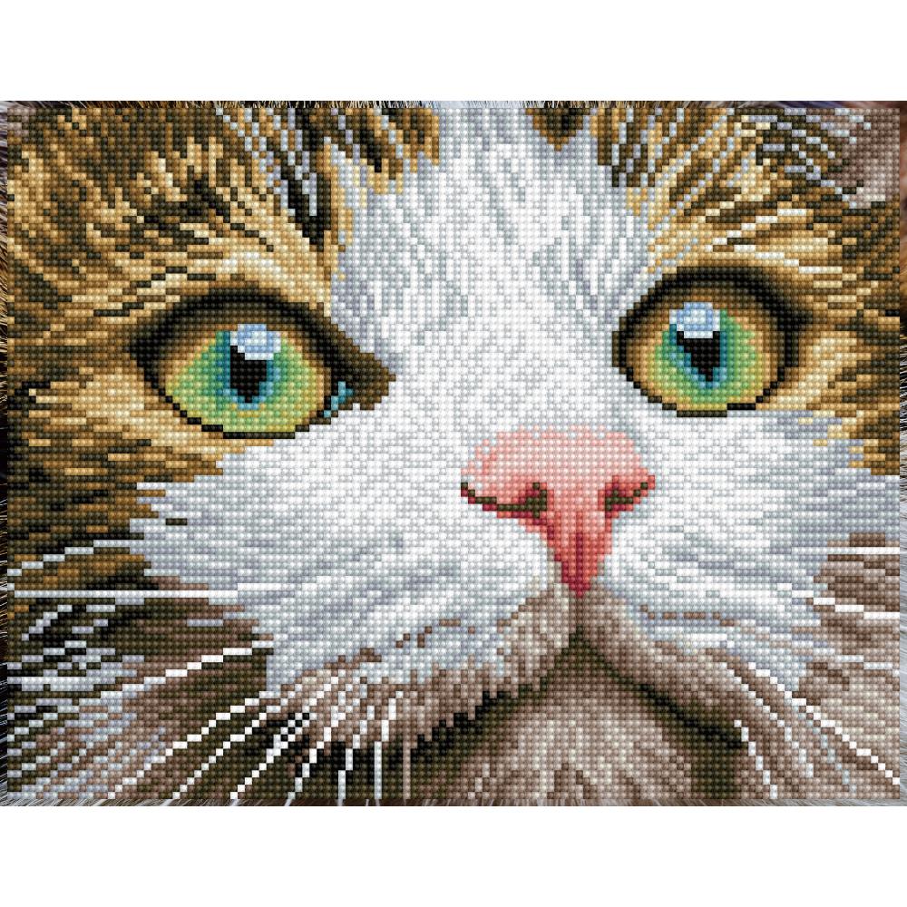 Green Eyed Beauty Kitty Cat Diamond Painting Art Kit Diamond Dotz