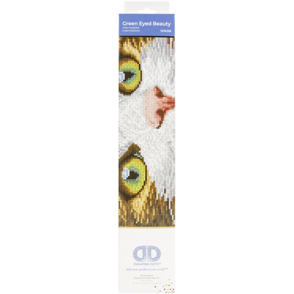 Green Eyed Beauty Kitty Cat Diamond Painting Art Kit Diamond Dotz