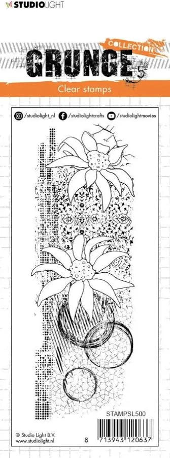 Studio Light Grunge 5 Collection Floral Stamp SL500