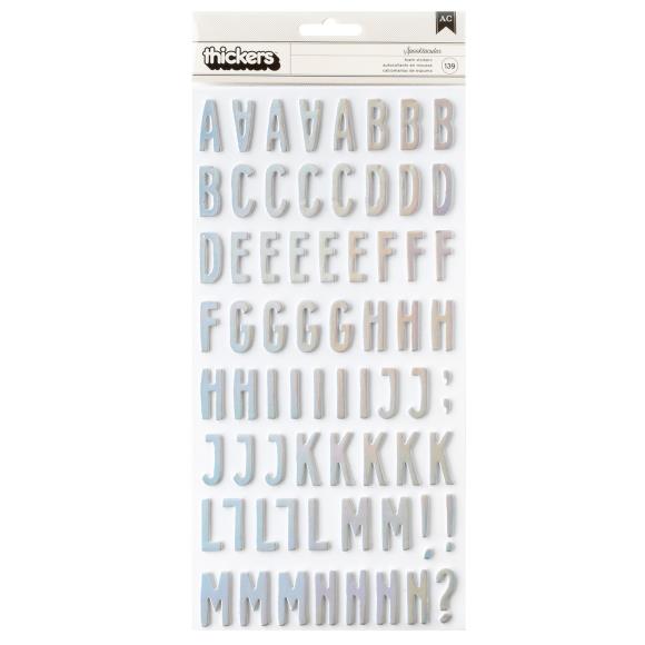 Happy Halloween Alphabet Holographic Foil on Foam Stickers 6x8 - American Crafts