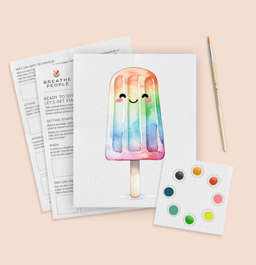 Kids' All-in-One Watercolor Kit - Happy Popsicle

