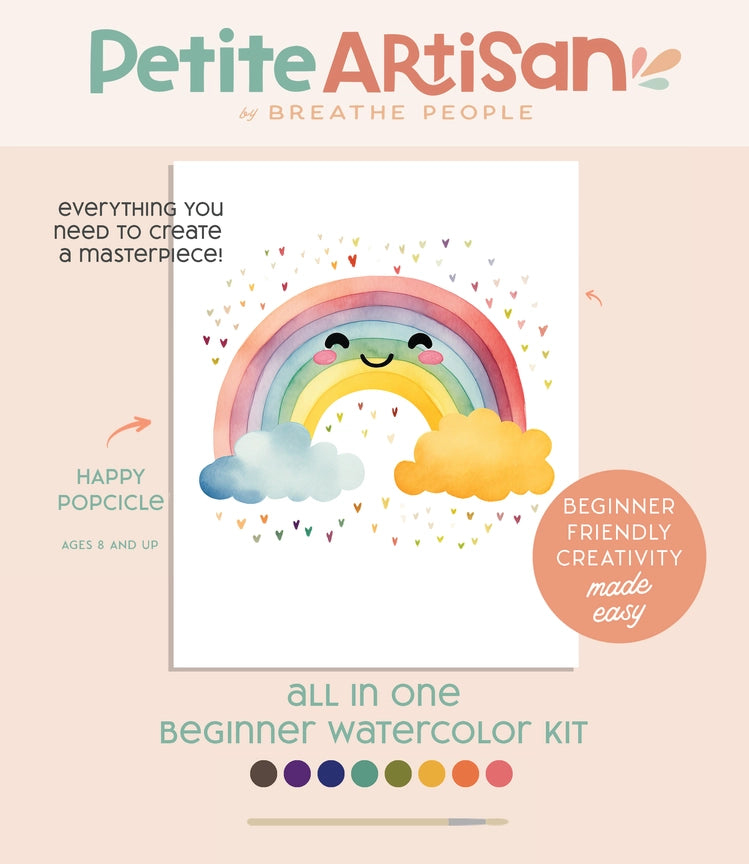 Kids' All-in-One Watercolor Kit - Happy Rainbow - by Breathe People