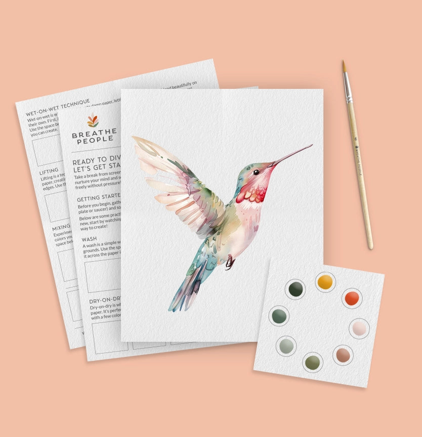 All-in-One Beginner Watercolor Kit - Hummingbird - by Breathe People