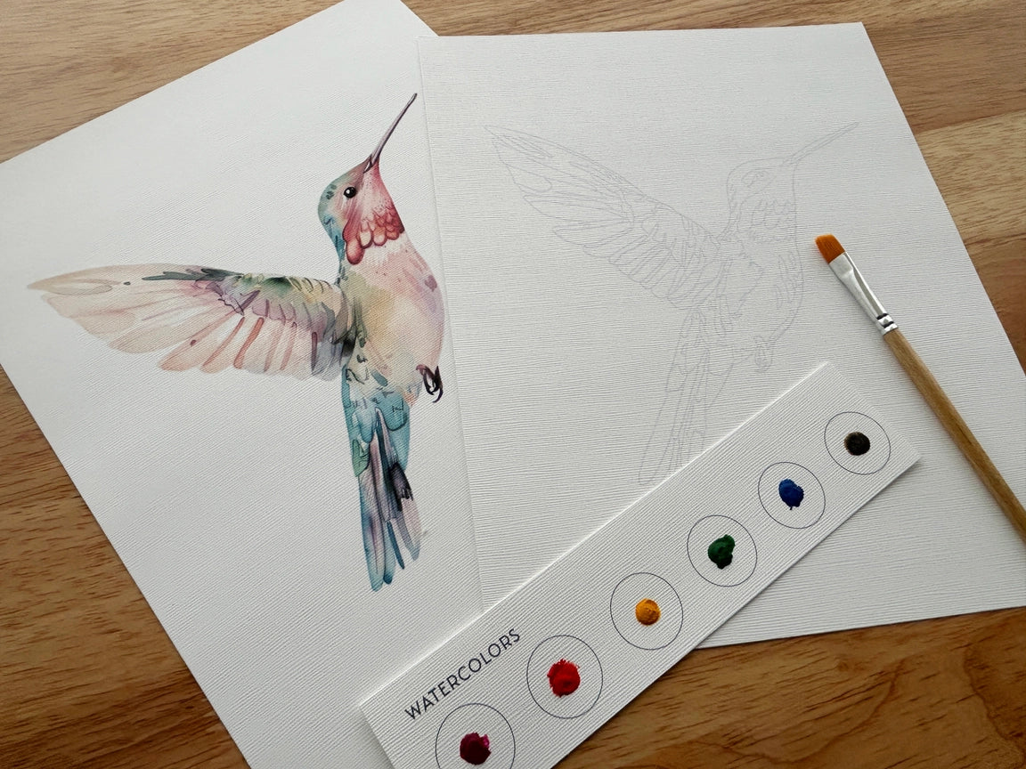 All-in-One Beginner Watercolor Kit - Hummingbird - by Breathe People