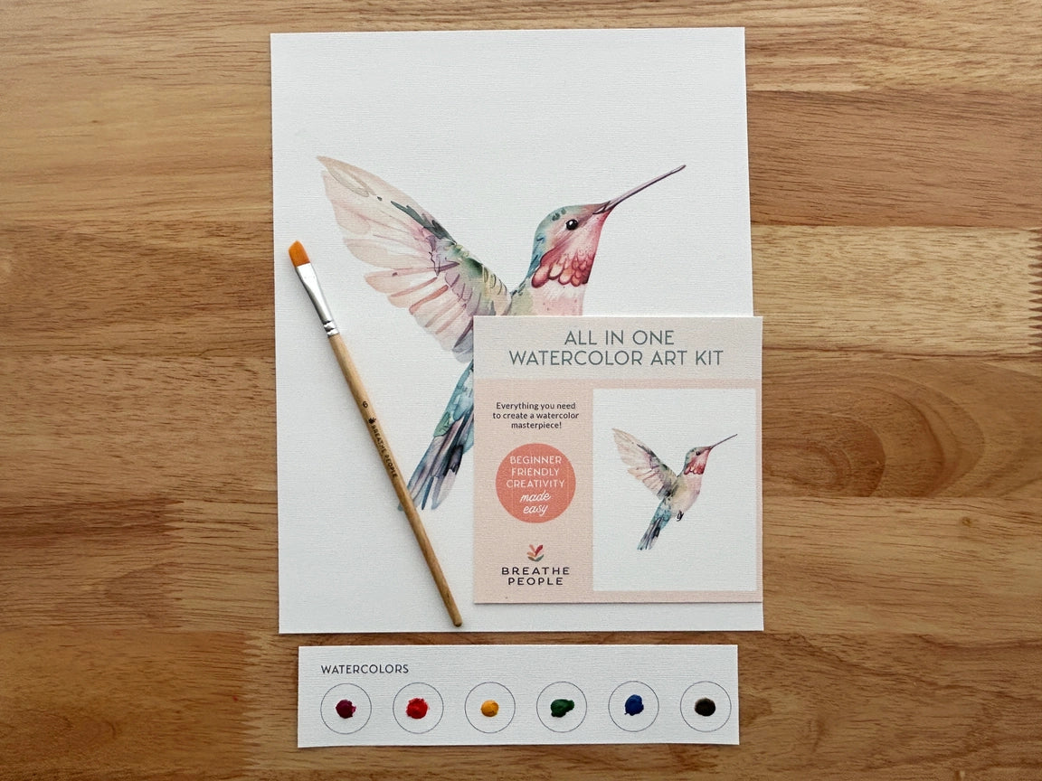 All-in-One Beginner Watercolor Kit - Hummingbird - by Breathe People