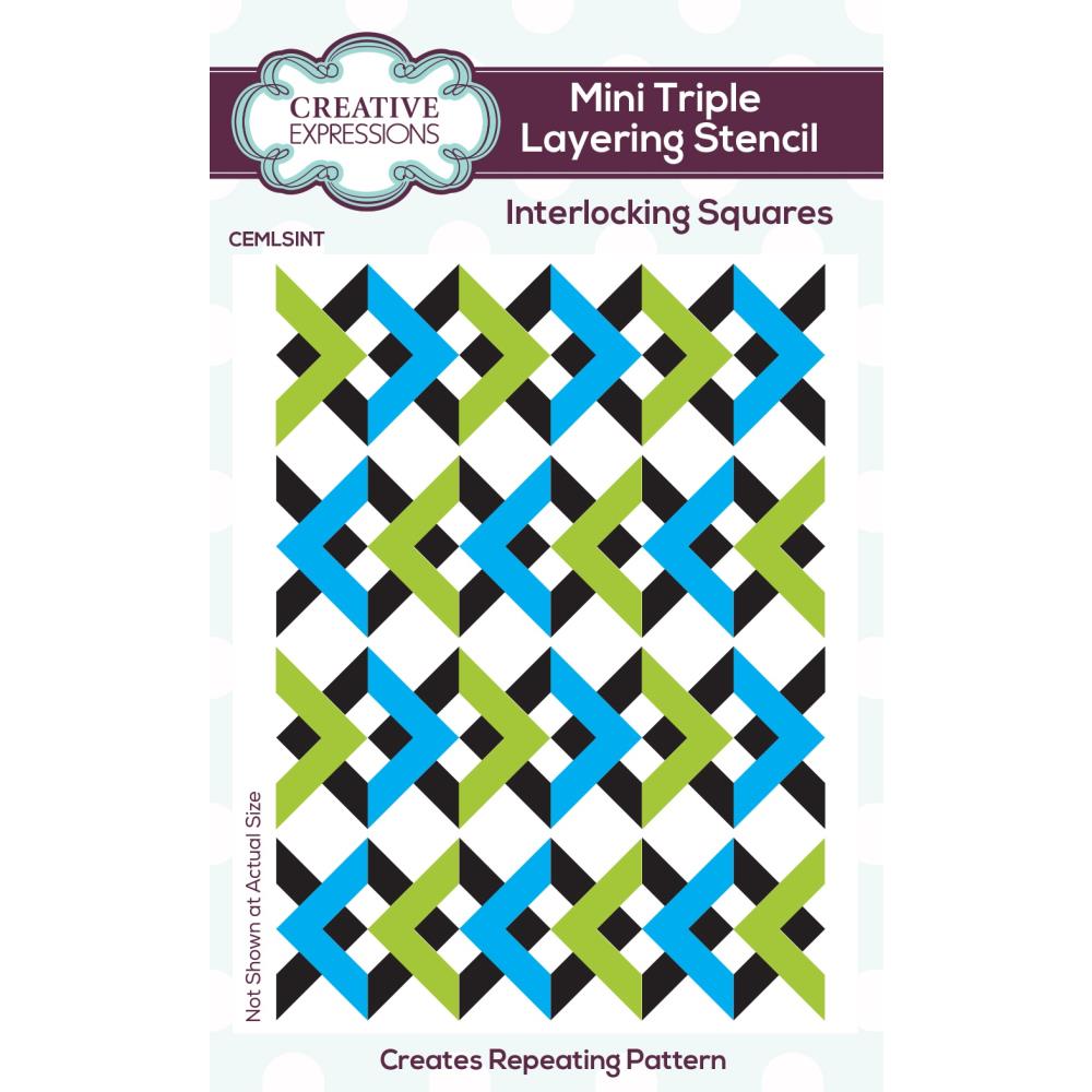 Interlocking Squares Mini Layering Stencil Mask - Creative Expressions