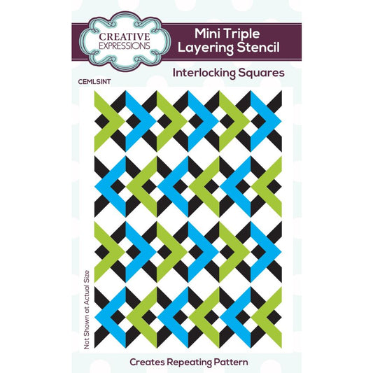 Interlocking Squares Mini Layering Stencil Mask - Creative Expressions