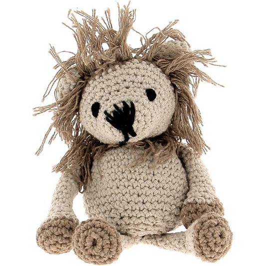 Amigurumi Crochet DIY Kit - Lion Leroy Beige and Taupe - Hooked