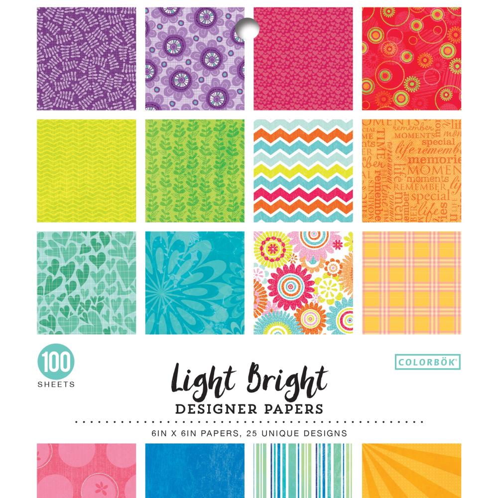 Light Bright Colorbok Single Sided Sided 6x6 Pattern Paper Pad 100/pkg