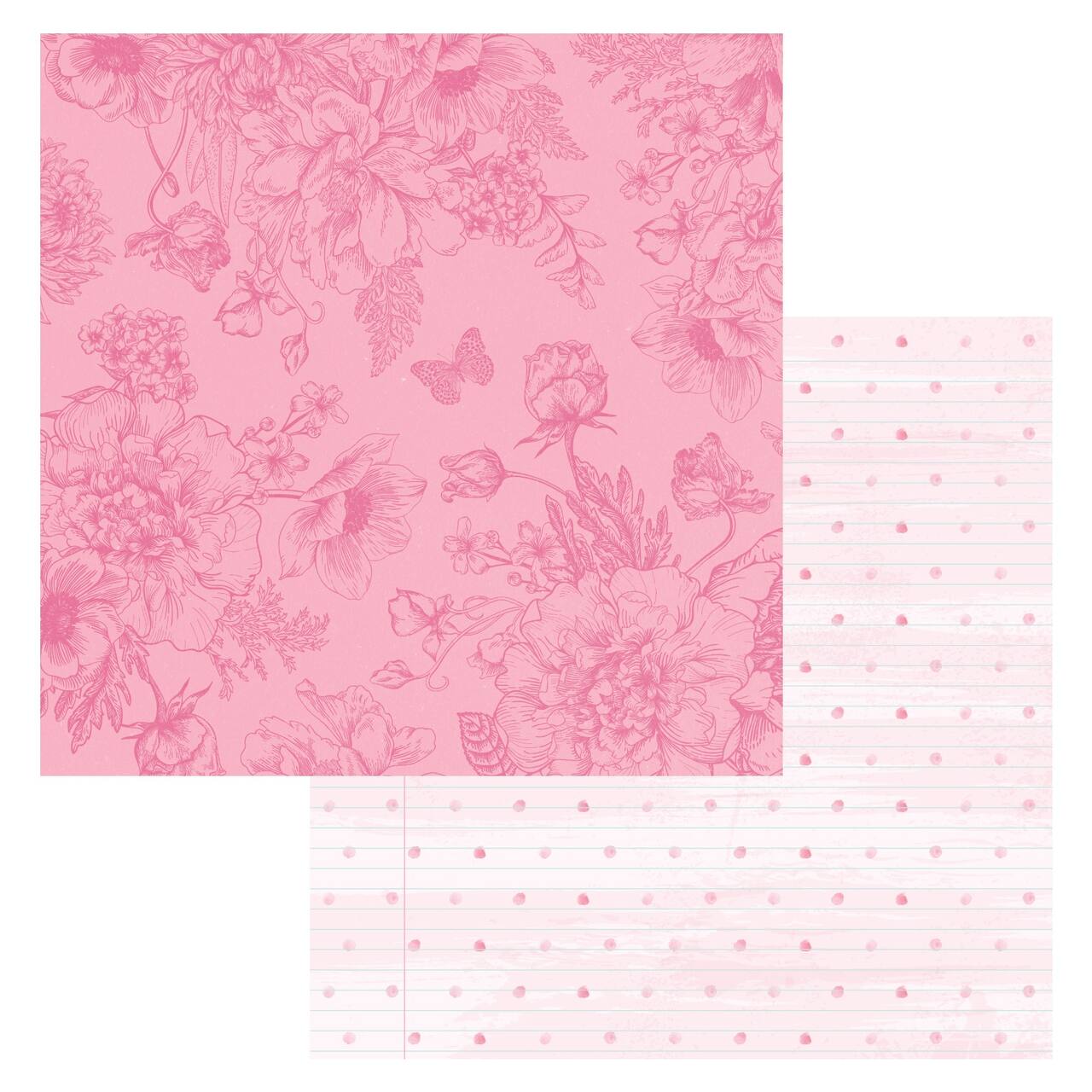 Memorable Beautiful Things Double Sided 12x12 Scrapbook Paper - Bo Bunny