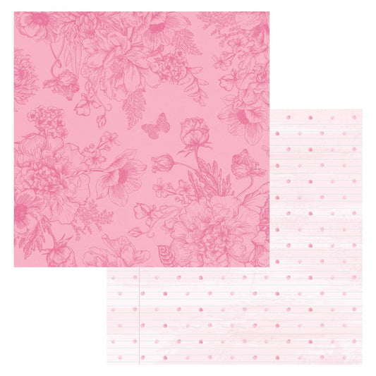 Memorable Beautiful Things Double Sided 12x12 Scrapbook Paper - Bo Bunny