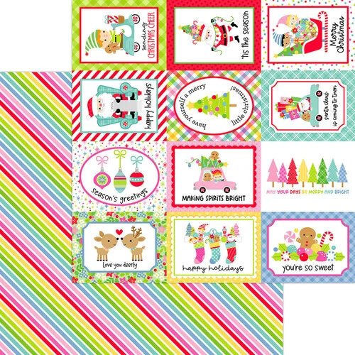 Merry and Bright 12x12 Pattern Cardstock Oh What Fn Collection Doodlebug Design