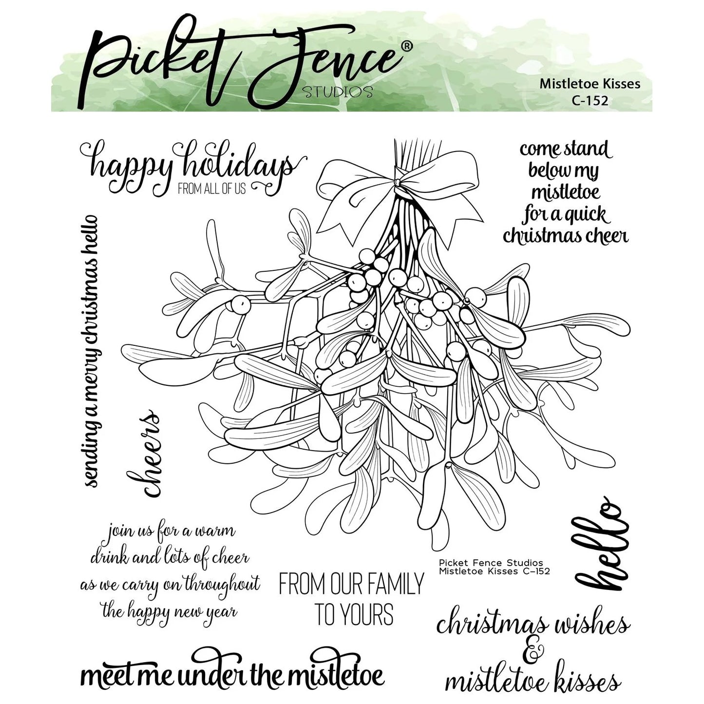 Mistletoe Kisses Clear Stamps by Picket Fence Studios