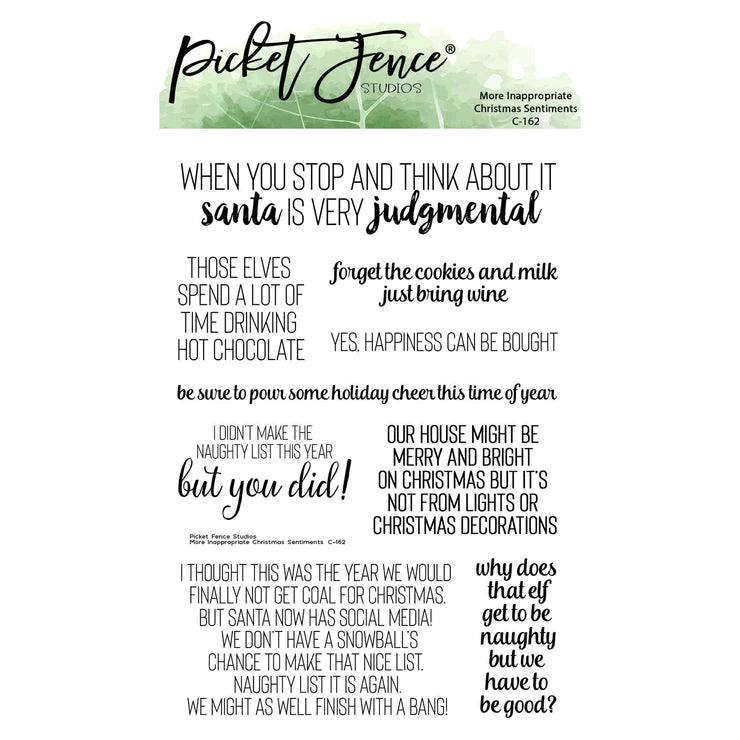 More Inappropriate Christmas Sentiments Clear Stamps by Picket Fence Studios