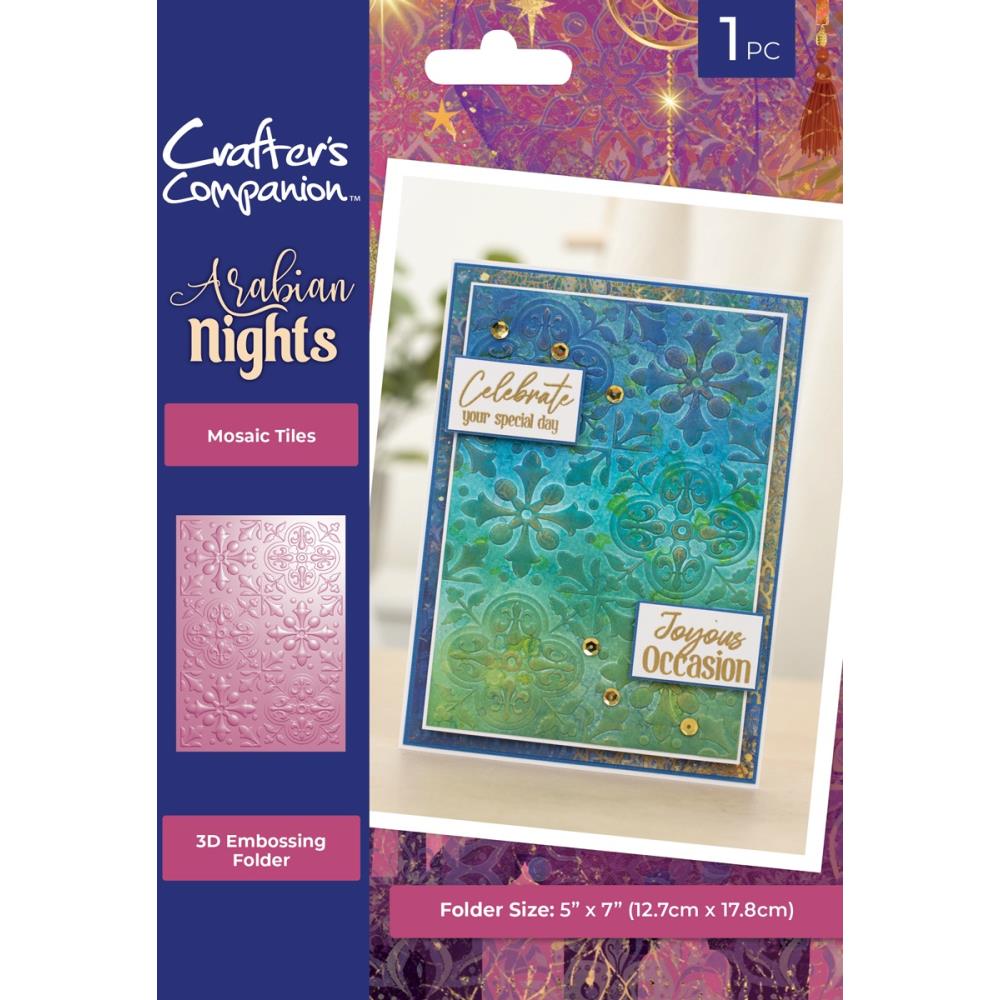 Mosaic Tile 3D Embossing Folder 5x7 - Crafters Companion