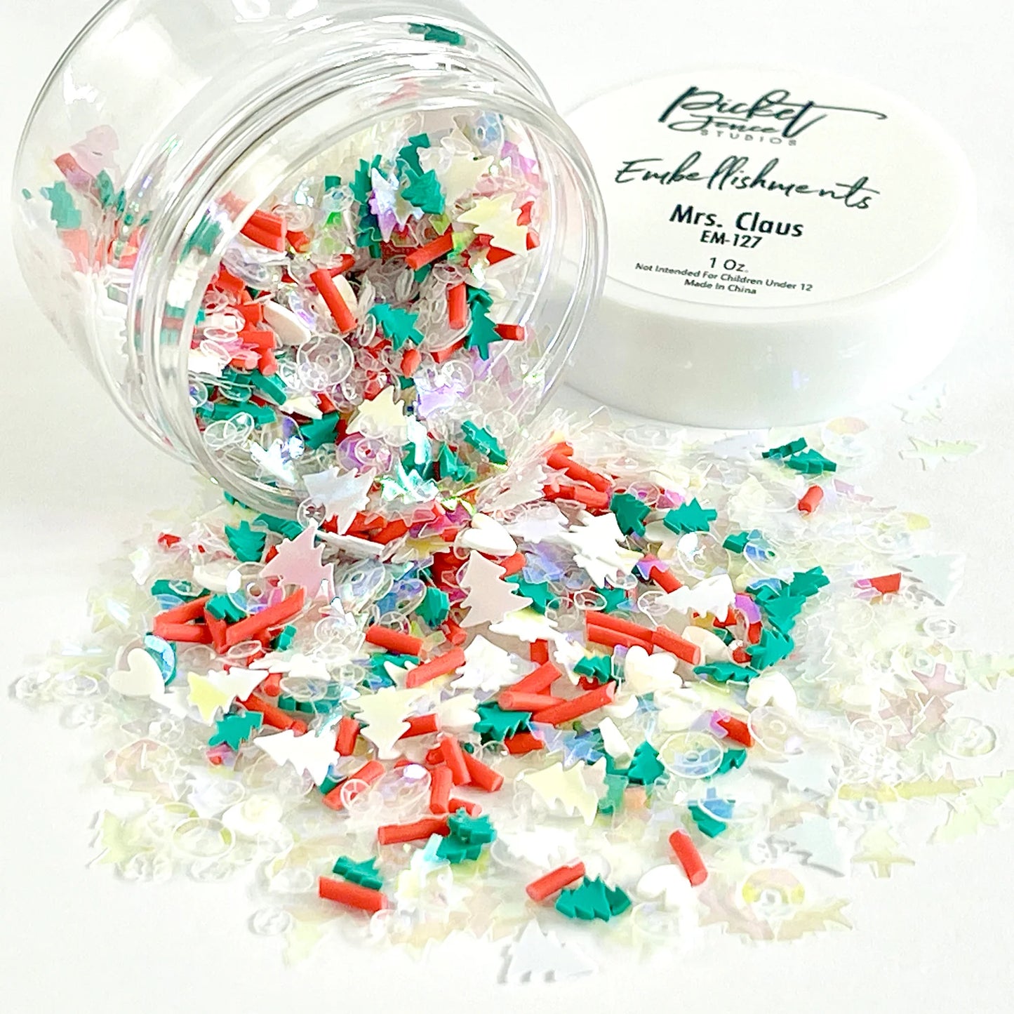 Mrs. Claus Christmas Embellishment Jars by Picket Fence Studios
