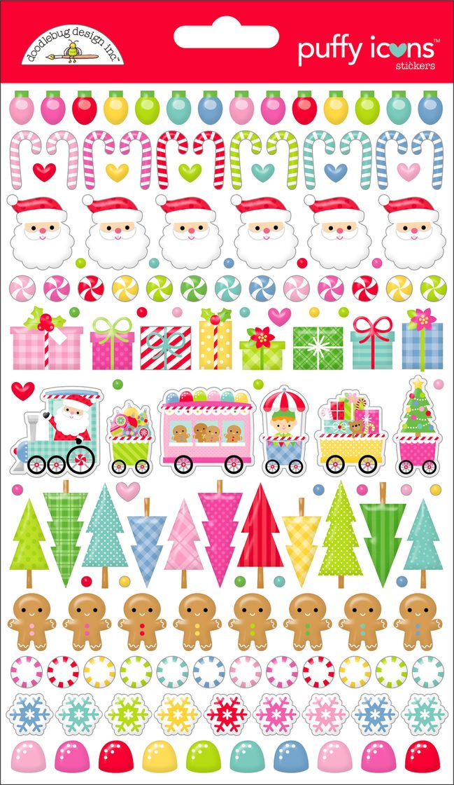 Doodlebug Oh What Fun Puffy Icons Stickers