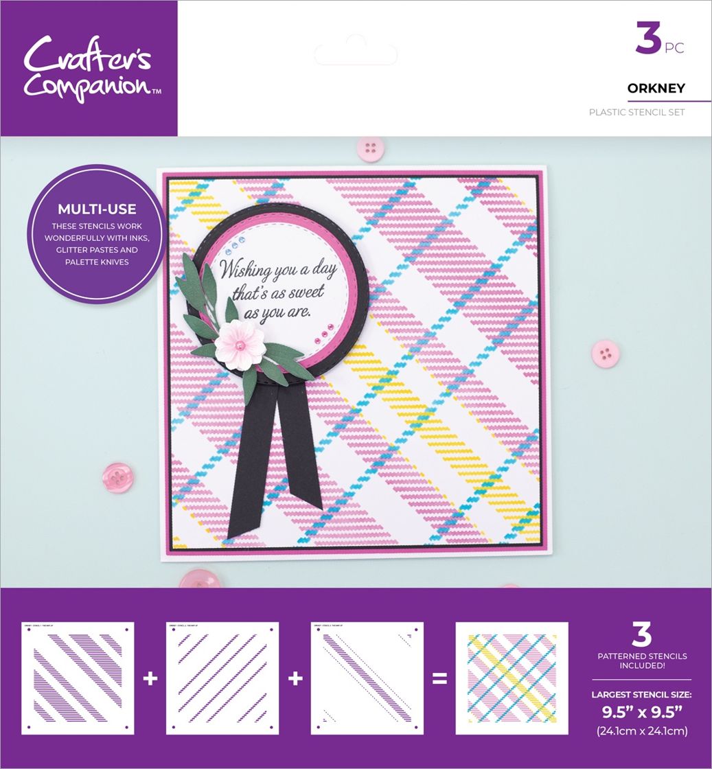 Orkney Plaid Stencil by Crafters Cmpanion
