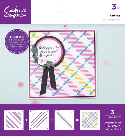 Orkney Plaid Stencil by Crafters Cmpanion