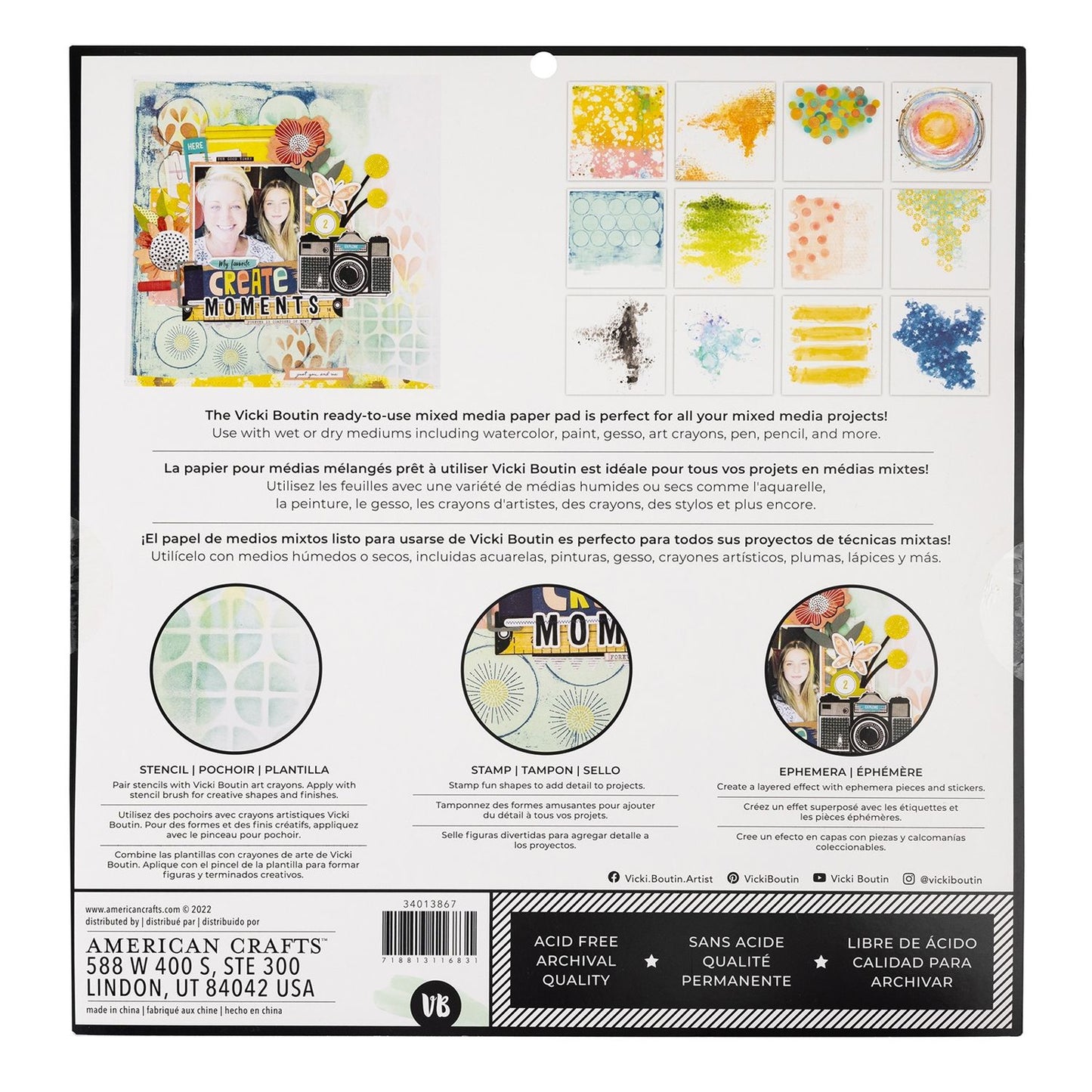 Print Shop Painted Backgrounds 12x12 Scrapbook Paper - Vicki Boutin