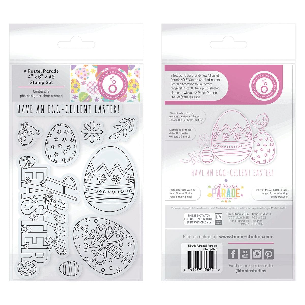A Pastel Parade Easter A6 Stamp Set by Tonic Studios